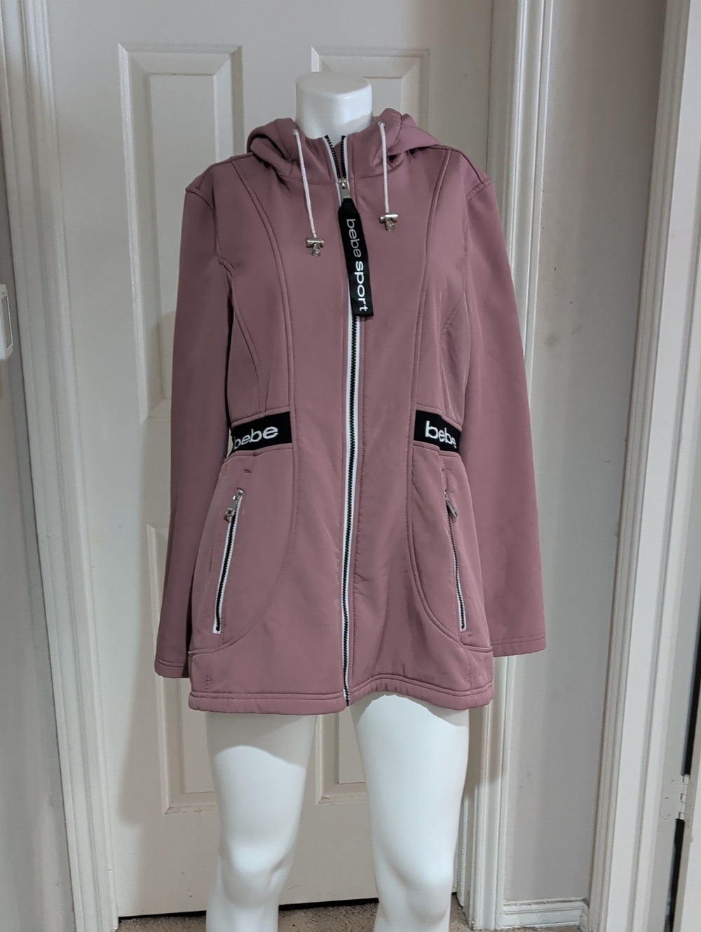 bebe Sport Mauve Hooded Jacket Women's XL